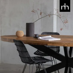 Mangohoutonline Mangohouten Eettafel Tulsa Ovaal 300x130 cm Mahom