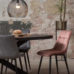 Mangohoutonline Mangohouten Eettafel Tulsa Black Ovaal 210×100 cm Mahom