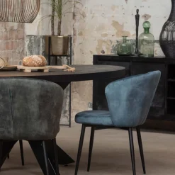 Mangohoutonline Mangohouten Eettafel Tulsa Black Ovaal 210×100 cm Mahom