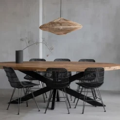 Mangohoutonline Mangohouten Eettafel Tulsa Ovaal 220×110 cm Mahom