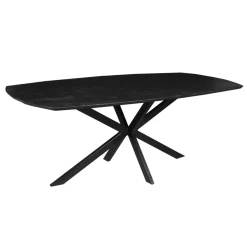 Mangohoutonline Mangohouten Eettafel Vicenza Black Deens Ovaal 200x100 cm Mahom