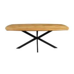 Mangohoutonline Mangohouten Eettafel Vicenza Deens Ovaal 210x100 cm Mahom