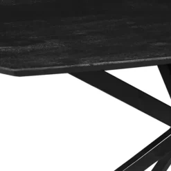 Mangohoutonline Mangohouten Eettafel Vicenza Black Deens Ovaal 160x90 cm Mahom