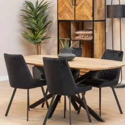 Mangohoutonline Mangohouten Eettafel Vicenza Deens Ovaal 240x110 cm Mahom