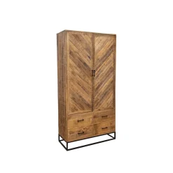 Mangohoutonline Mangohouten Kast Reno 100 cm met 4 lades en 2 deuren Mahom