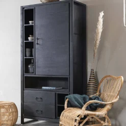 Mangohoutonline Mangohouten Kast Stockton Black 100 cm Mahom