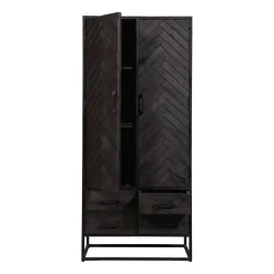 Mangohoutonline Mangohouten Kast Toronto Black 80 cm Mahom