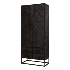 Mangohoutonline Mangohouten Kast Toronto Black 80 cm Mahom