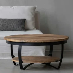 Mangohoutonline Mangohouten Salontafel Bakersfield 90 cm Mahom