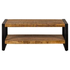 Mangohoutonline Mangohouten Salontafel Britt tweelaags 110 cm Mahom