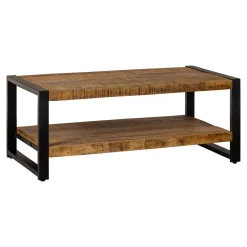 Mangohoutonline Mangohouten Salontafel Britt tweelaags 110 cm Mahom