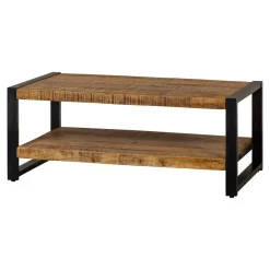 Mangohoutonline Mangohouten Salontafel Britt tweelaags 110 cm Mahom