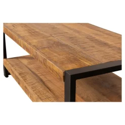 Mangohoutonline Mangohouten Salontafel Britt tweelaags 110 cm Mahom
