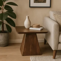 Mangohoutonline Mangohouten Salontafel Nova Vierkant 60x60 cm Donkerbruin Mahom