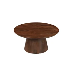 Mangohoutonline Mangohouten Salontafel Nova Rond 80 cm Donkerbruin Mahom