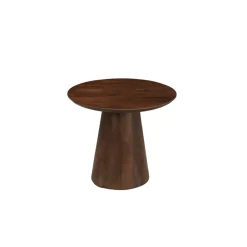 Mangohoutonline Mangohouten Salontafel Nova Rond 60 cm Donkerbruin Mahom