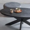 Mangohoutonline Mangohouten Salontafel Tulsa Black Ovaal Mahom