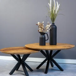 Mangohoutonline Mangohouten Salontafel Vicenza 90 cm Mahom