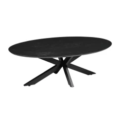 Mangohoutonline Mangohouten Salontafel Vicenza Black Ovaal Mahom
