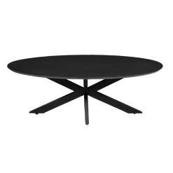 Mangohoutonline Mangohouten Salontafel Vicenza Black Ovaal Mahom
