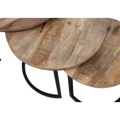 Mangohoutonline Mangohouten Salontafels Charlotte XL Mahom - Set van 3