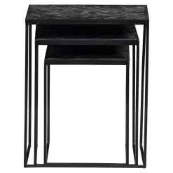Mangohoutonline Mangohouten Salontafels Dayton Black Set van 3 Mahom