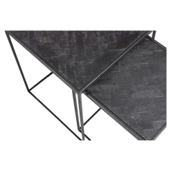 Mangohoutonline Mangohouten Salontafels Dayton Black Set van 3 Mahom