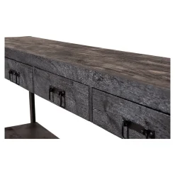 Mangohoutonline Mangohouten Sidetable Britt Black 4 lades 180 cm Mahom