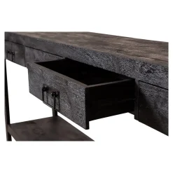 Mangohoutonline Mangohouten Sidetable Britt Black 4 lades 180 cm Mahom