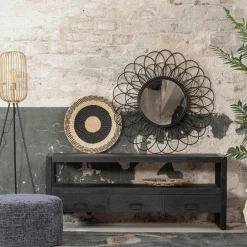 Mangohoutonline Mangohouten TV Meubel Britt Black 150 cm Mahom