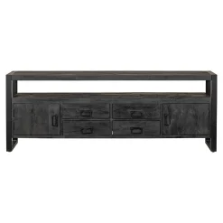 Mangohoutonline Mangohouten TV Meubel Britt Black 190 cm Mahom