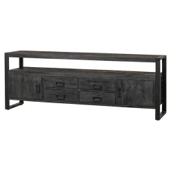 Mangohoutonline Mangohouten TV Meubel Britt Black 190 cm Mahom