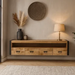 Mangohoutonline Mangohouten TV Meubel Britt zwevend 180 cm Mahom