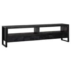 Mangohoutonline Mangohouten TV Meubel Britt Black 220 cm Mahom