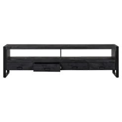 Mangohoutonline Mangohouten TV Meubel Britt Black 220 cm Mahom