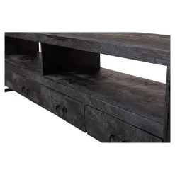 Mangohoutonline Mangohouten TV Meubel Britt Black 220 cm Mahom
