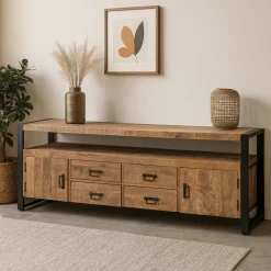 Mangohoutonline Mangohouten TV Meubel Britt 220 cm Mahom