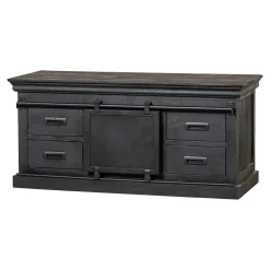 Mangohoutonline Mangohouten TV Meubel Portland Black 120 cm Mahom