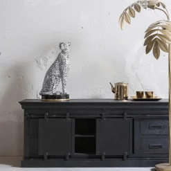 Mangohoutonline Mangohouten TV Meubel Portland Black 220 cm Mahom