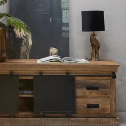 Mangohoutonline Mangohouten TV Meubel Portland 240 cm Mahom