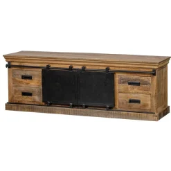 Mangohoutonline Mangohouten TV Meubel Portland 240 cm Mahom