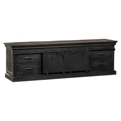 Mangohoutonline Mangohouten TV Meubel Portland Black 160 cm Mahom