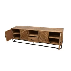 Mangohoutonline Mangohouten TV Meubel Reno 200 cm met 1 lade Mahom