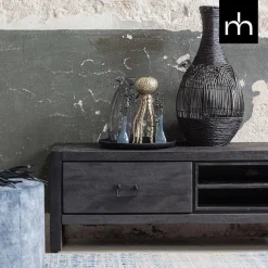 Mangohoutonline Mangohouten TV meubel Stockton Black 160 cm Mahom