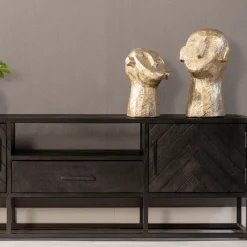 Mangohoutonline Mangohouten TV Meubel Toronto Black 145 cm Mahom