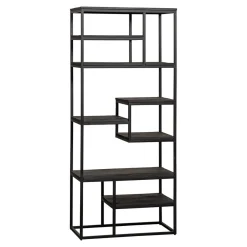 Mangohoutonline Mangohouten Vakkenkast Chicago Black 80 cm Mahom