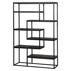 Mangohoutonline Mangohouten Vakkenkast Chicago Black 120 cm Mahom