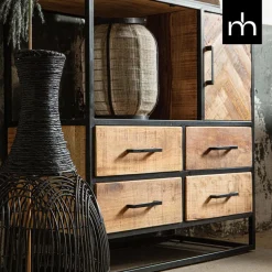 Mangohoutonline Mangohouten Vakkenkast New Haven 90 cm Mahom