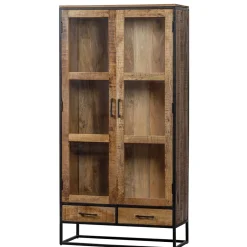 Mangohoutonline Mangohouten Vitrinekast Boston 190 cm Mahom