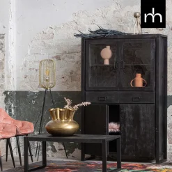 Mangohoutonline Mangohouten Vitrinekast Britt Black Mahom